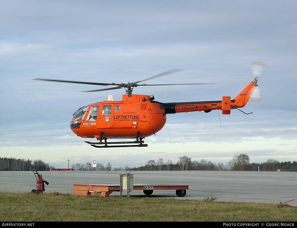 Aircraft Photo of D-HGSO | MBB BO-105CBS-5 | Luftrettung - Bundesministerium des Innern | AirHistory.net #56315