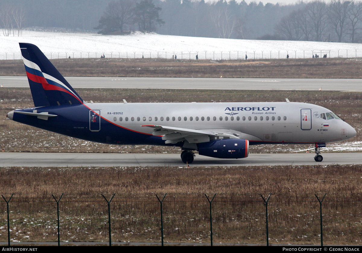 Aircraft Photo of RA-89052 | Sukhoi SSJ-100-95B Superjet 100 (RRJ-95B) | Aeroflot - Russian Airlines | AirHistory.net #56415
