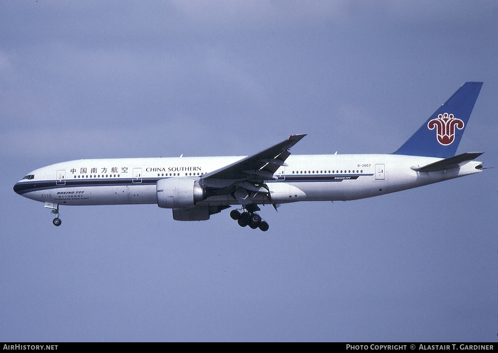 Aircraft Photo of B-2057 | Boeing 777-21B/ER | China Southern Airlines | AirHistory.net #56463