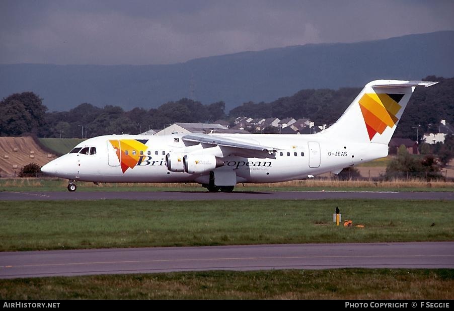 Aircraft Photo of G-JEAS | British Aerospace BAe-146-200 | British European | AirHistory.net #56464