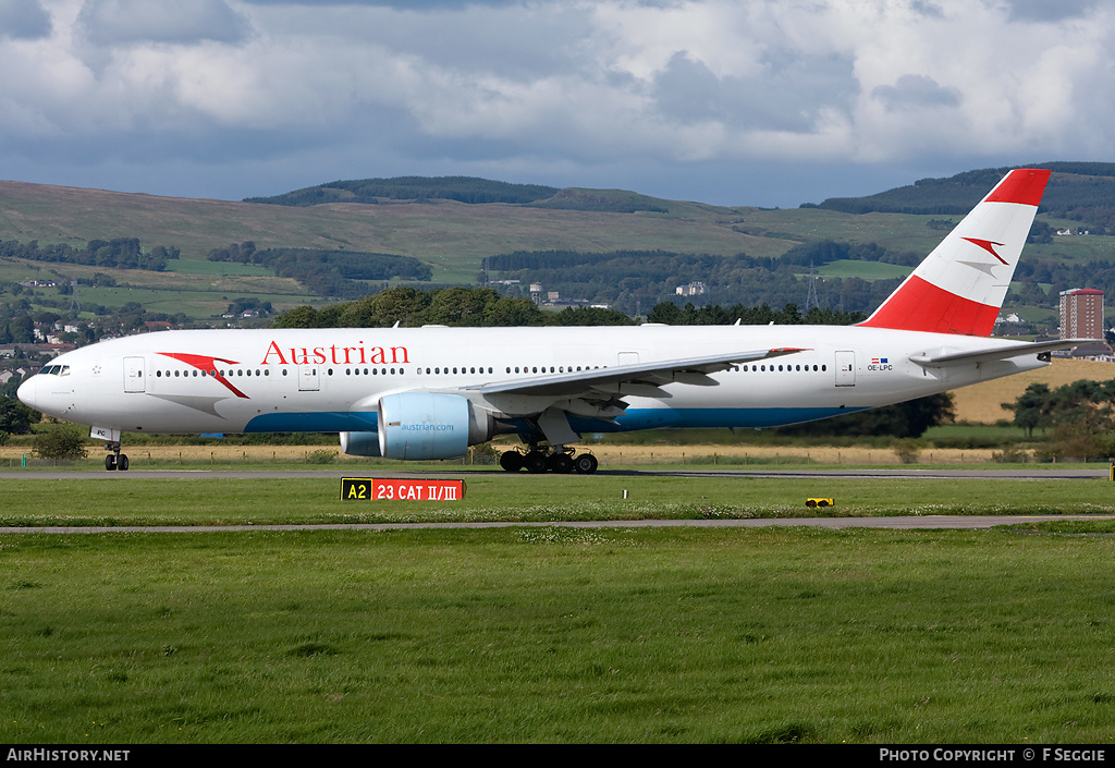 Aircraft Photo of OE-LPC | Boeing 777-2Z9/ER | Austrian Airlines | AirHistory.net #56479