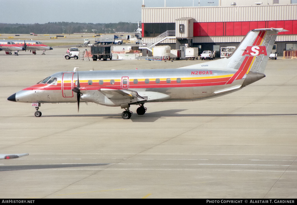 Aircraft Photo of N280AS | Embraer EMB-120RT Brasilia | ASA - Atlantic Southeast Airlines | AirHistory.net #56487