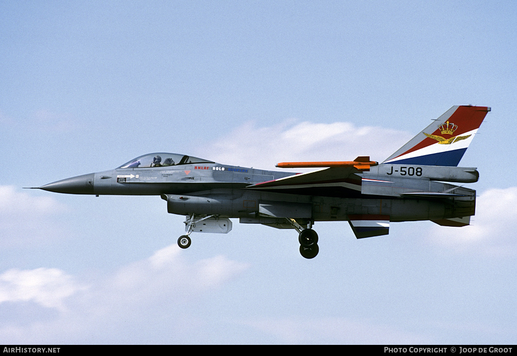 Aircraft Photo of J-508 | General Dynamics F-16A Fighting Falcon | Netherlands - Air Force | AirHistory.net #56549