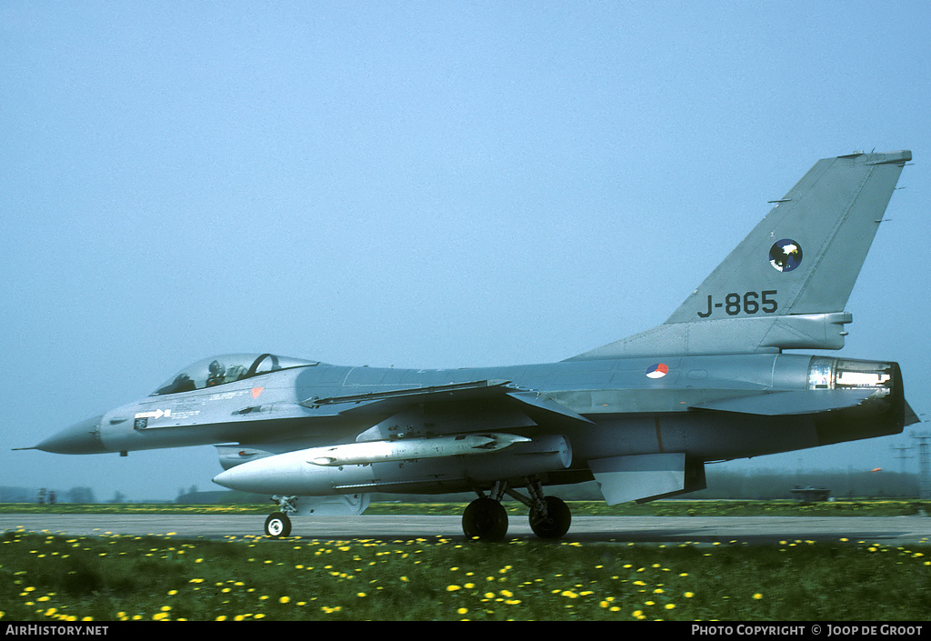 Aircraft Photo of J-865 | General Dynamics F-16A Fighting Falcon | Netherlands - Air Force | AirHistory.net #56557