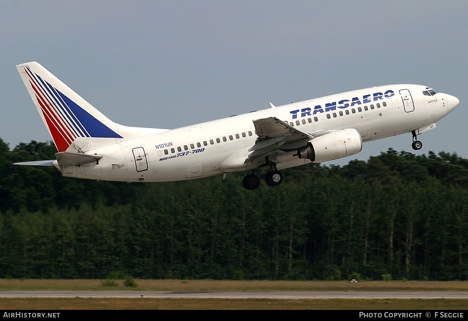 Aircraft Photo of N101UN | Boeing 737-7K9 | Transaero Airlines | AirHistory.net #56611