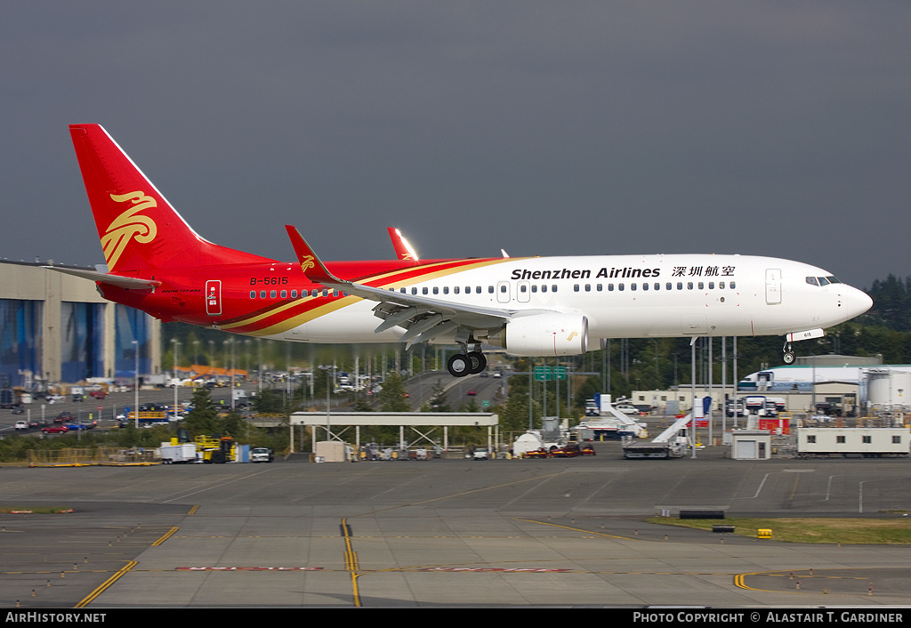 Aircraft Photo of B-5615 | Boeing 737-87L | Shenzhen Airlines | AirHistory.net #56638