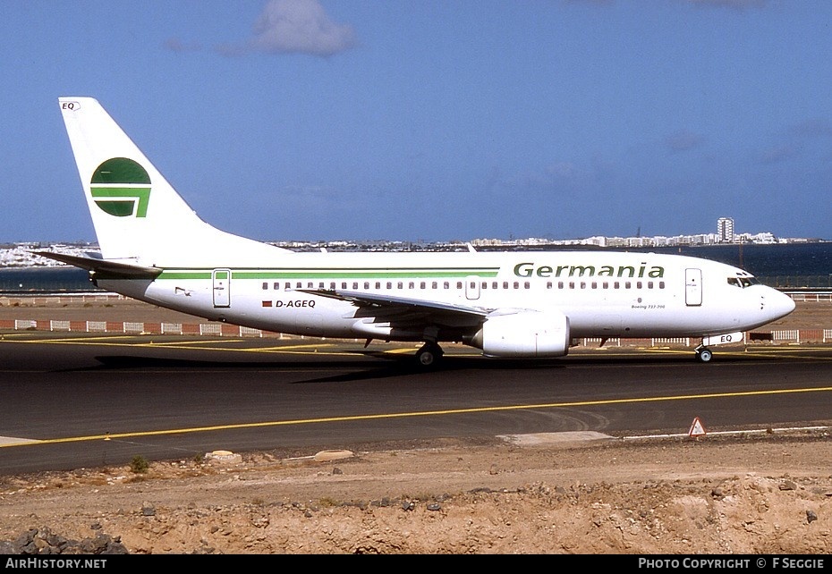 Aircraft Photo of D-AGEQ | Boeing 737-75B | Germania | AirHistory.net #56737