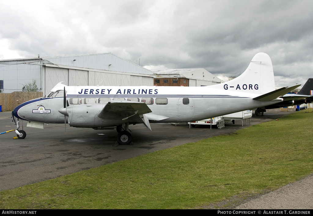 Aircraft Photo of G-AORG | De Havilland D.H. 114 Heron 2B | Jersey Airlines | AirHistory.net #56754