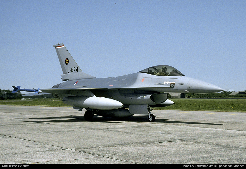 Aircraft Photo of J-874 | General Dynamics F-16A Fighting Falcon | Netherlands - Air Force | AirHistory.net #56931
