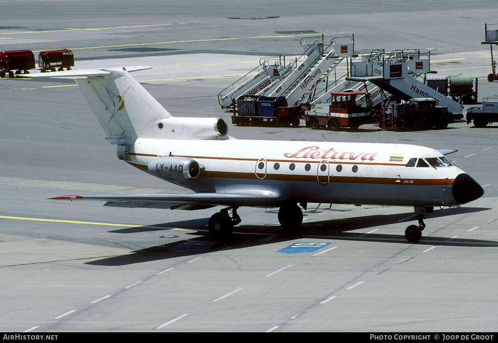 Aircraft Photo of LY-AAD | Yakovlev Yak-40 | Aviakompanija Lietuva | AirHistory.net #56983