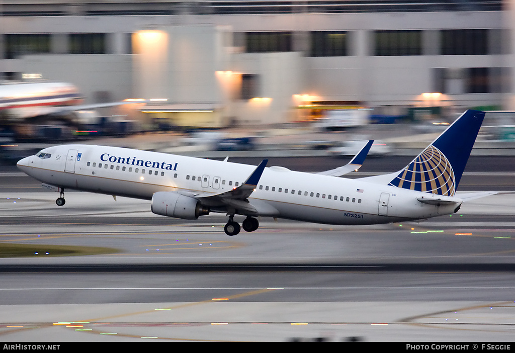 Aircraft Photo of N73251 | Boeing 737-824 | Continental Airlines | AirHistory.net #57077
