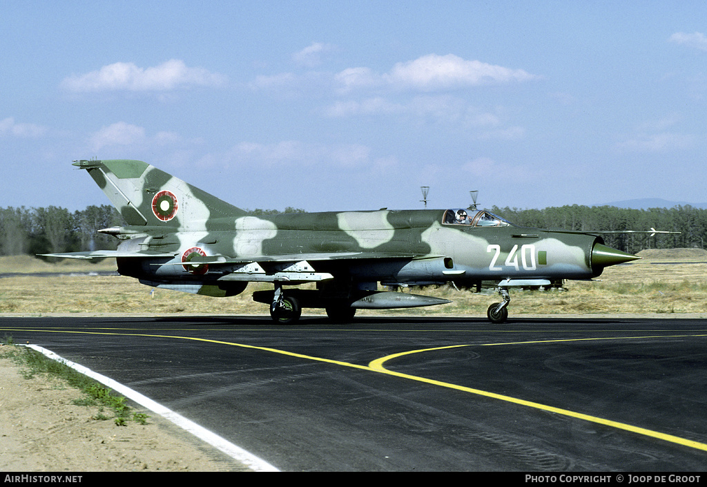 Aircraft Photo of 240 | Mikoyan-Gurevich MiG-21bis | Bulgaria - Air Force | AirHistory.net #57081