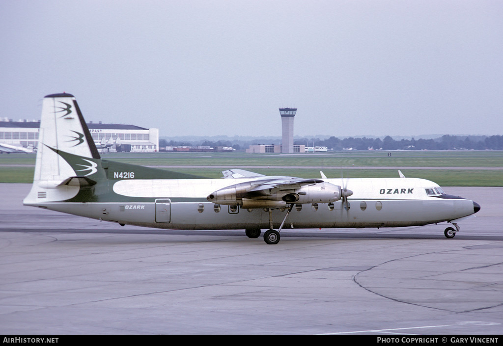 Aircraft Photo of N4216 | Fairchild Hiller FH-227B | Ozark Air Lines | AirHistory.net #57346