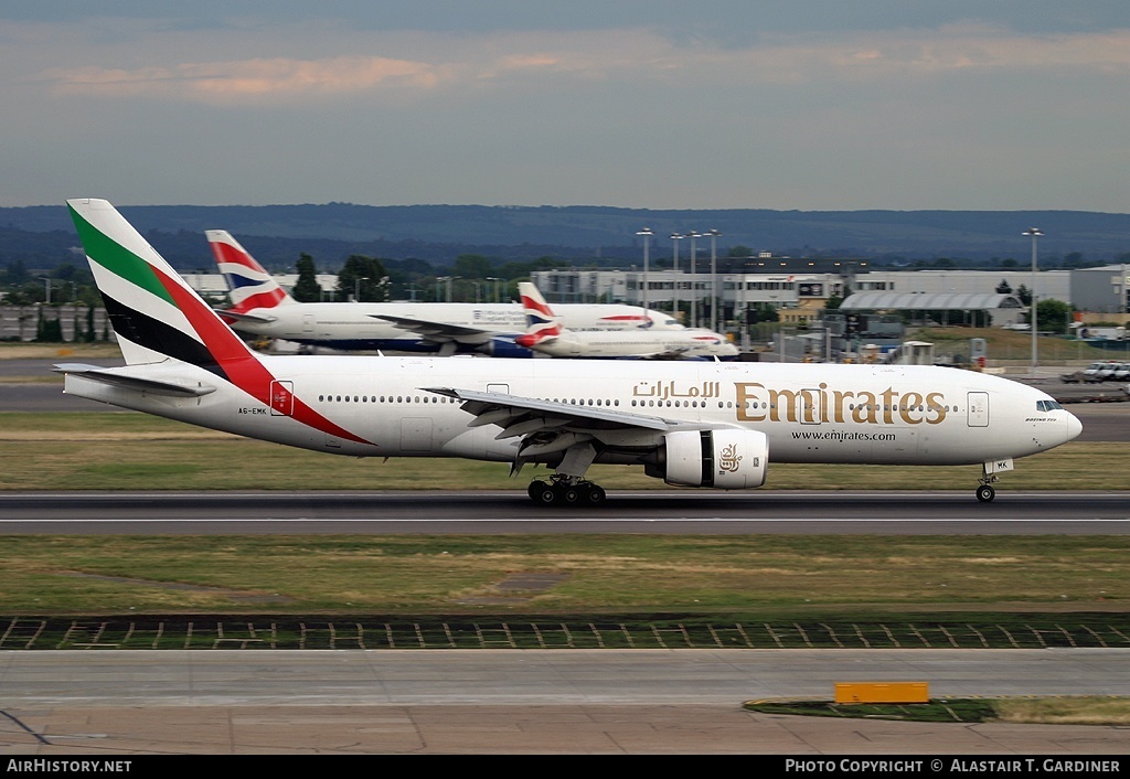 Aircraft Photo of A6-EMK | Boeing 777-21H/ER | Emirates | AirHistory.net #57474