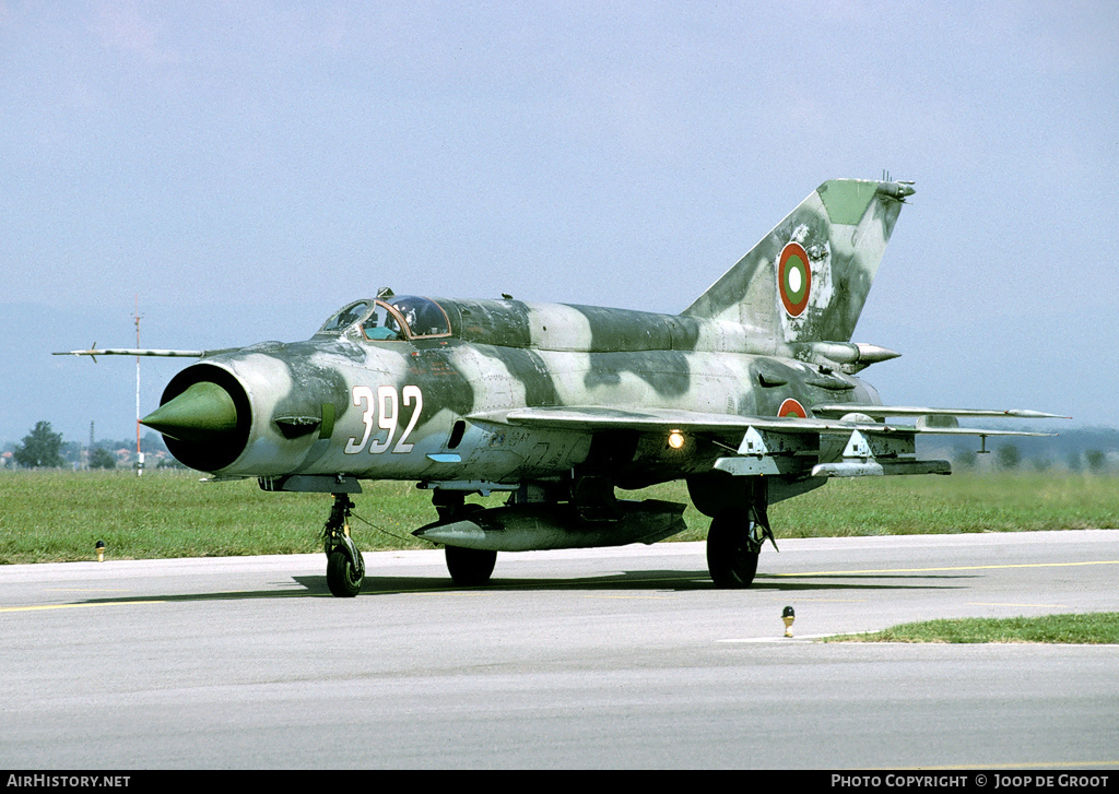 Aircraft Photo of 392 | Mikoyan-Gurevich MiG-21bis | Bulgaria - Air Force | AirHistory.net #57558