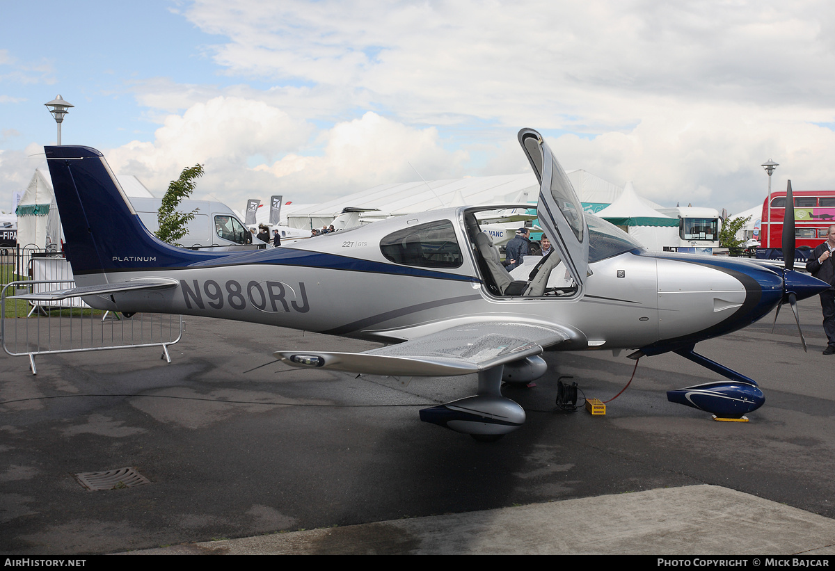 Aircraft Photo of N980RJ | Cirrus SR-22T G5-GTS Platinum | AirHistory.net #57592