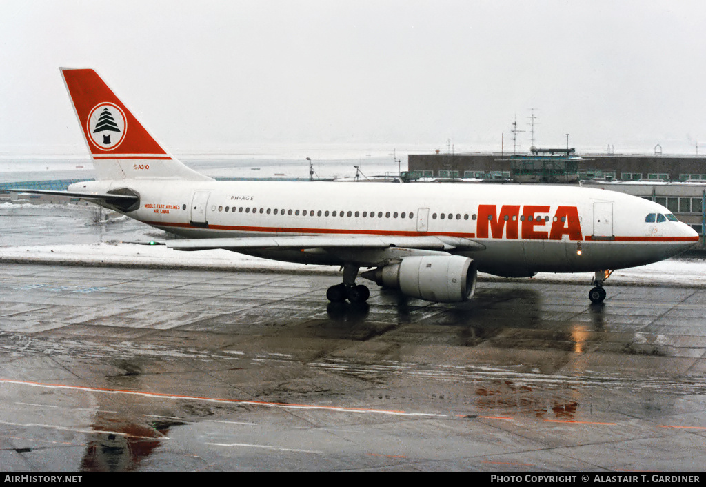 Aircraft Photo of PH-AGE | Airbus A310-203 | MEA - Middle East Airlines | AirHistory.net #57886