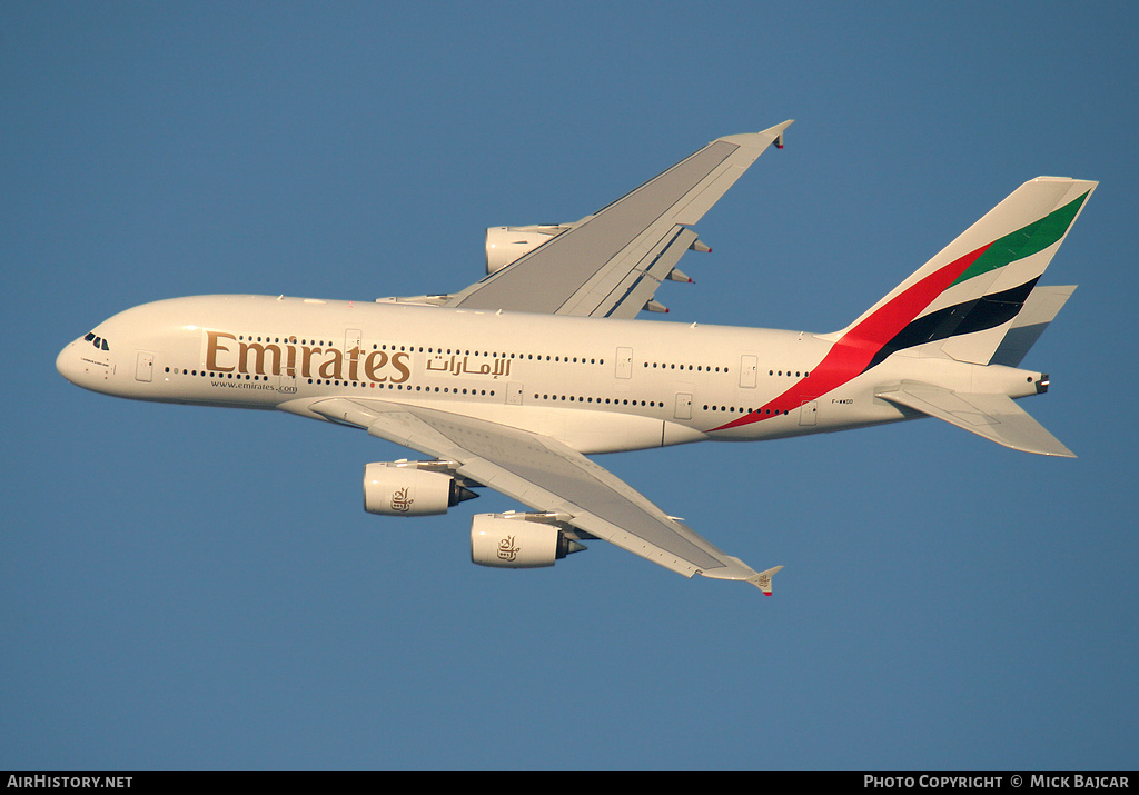 Aircraft Photo of F-WWDD | Airbus A380-841 | Emirates | AirHistory.net #58000