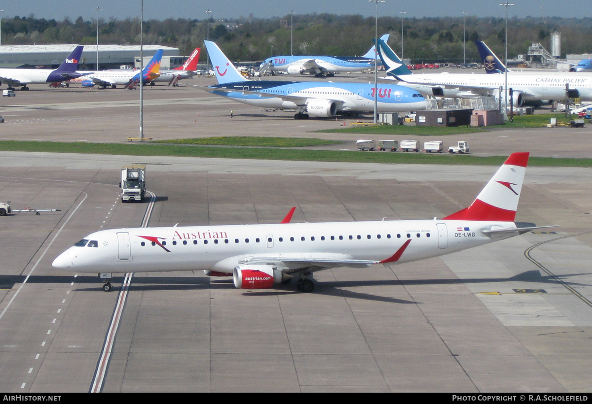 Aircraft Photo of OE-LWG | Embraer 195LR (ERJ-190-200LR) | Austrian Airlines | AirHistory.net #58034