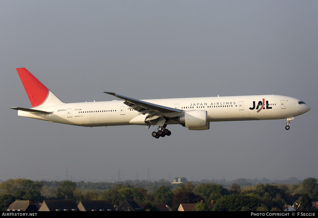 Aircraft Photo of JA737J | Boeing 777-346/ER | Japan Airlines - JAL | AirHistory.net #58130