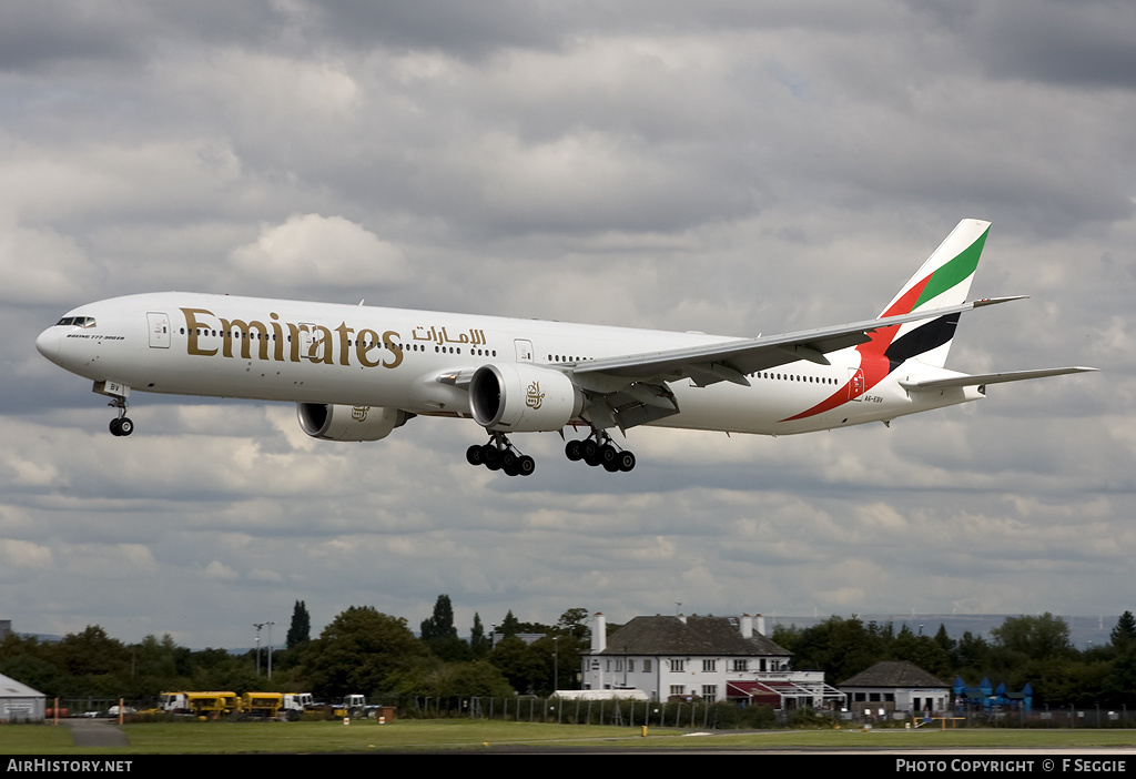 Aircraft Photo of A6-EBV | Boeing 777-31H/ER | Emirates | AirHistory.net #58275