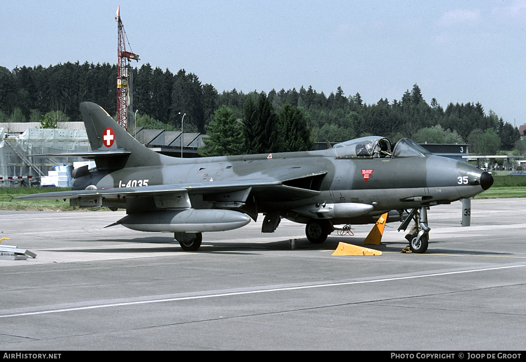 Aircraft Photo of J-4035 | Hawker Hunter F58 | Switzerland - Air Force | AirHistory.net #58456