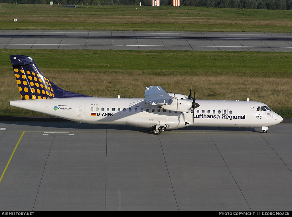 Aircraft Photo of D-ANFK | ATR ATR-72-500 (ATR-72-212A) | Lufthansa Regional | AirHistory.net #58548