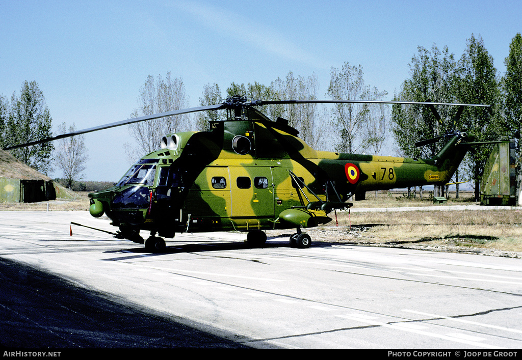 Aircraft Photo of 78 | Aerospatiale IAR-330L/SOCAT Puma | Romania - Air Force | AirHistory.net #58615