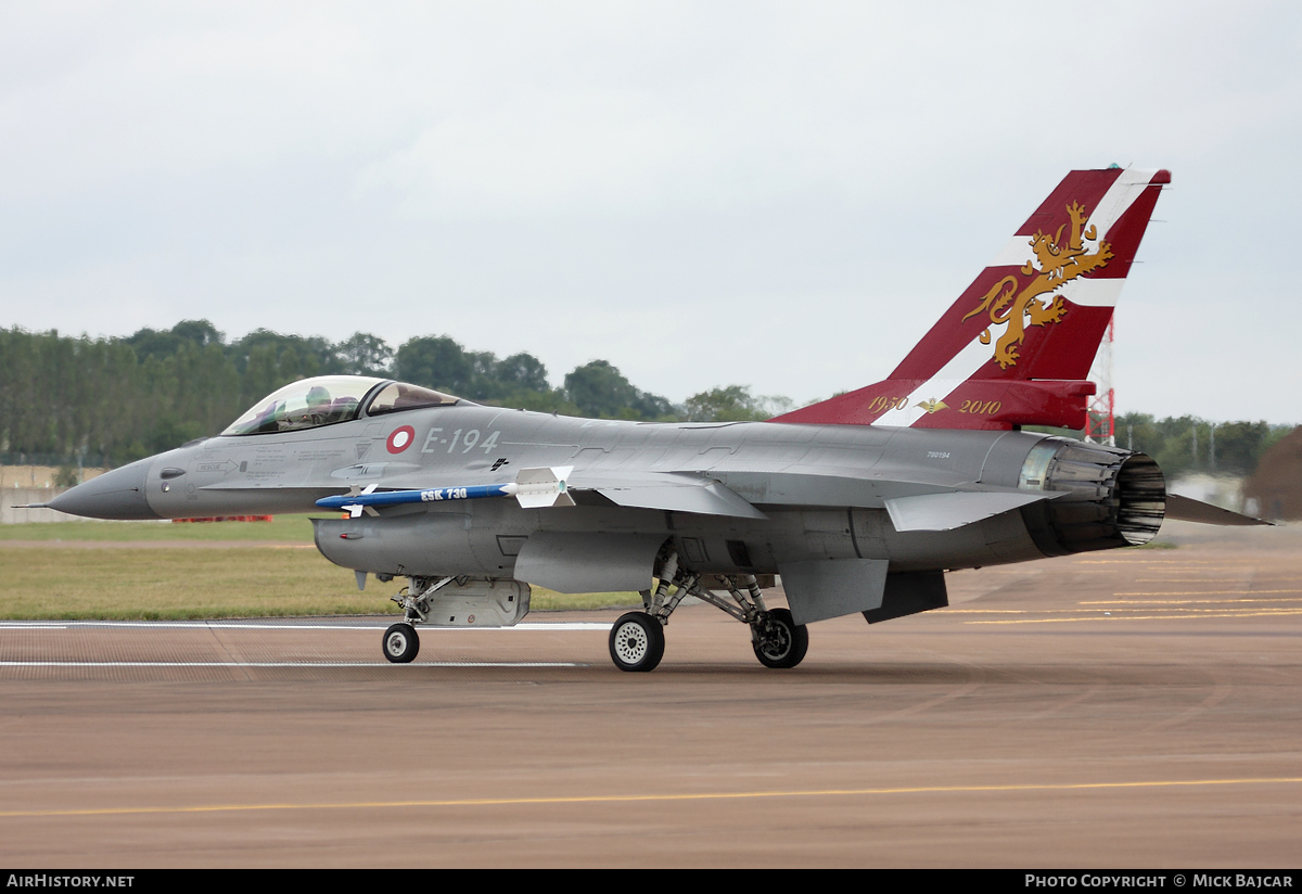 Aircraft Photo of E-194 | General Dynamics F-16A Fighting Falcon | Denmark - Air Force | AirHistory.net #58663