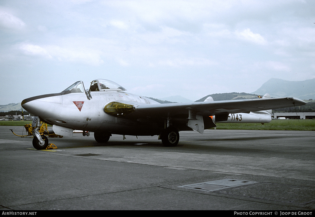 Aircraft Photo of J-1143 | De Havilland D.H. 100 Vampire FB6 | Switzerland - Air Force | AirHistory.net #58685