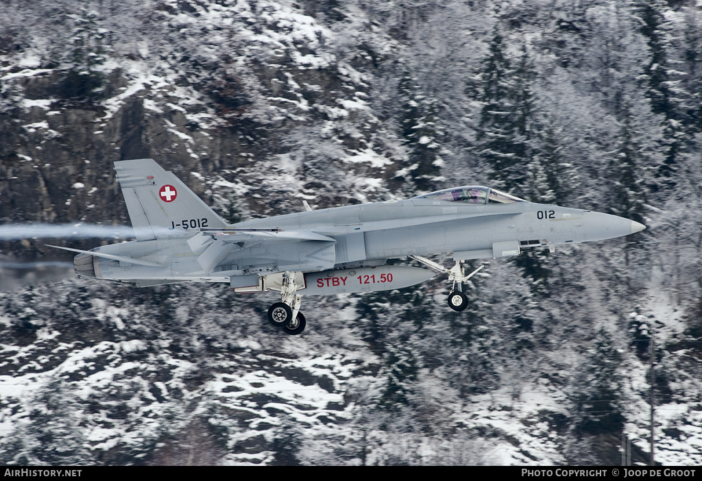 Aircraft Photo of J-5012 | McDonnell Douglas F/A-18C Hornet | Switzerland - Air Force | AirHistory.net #58877