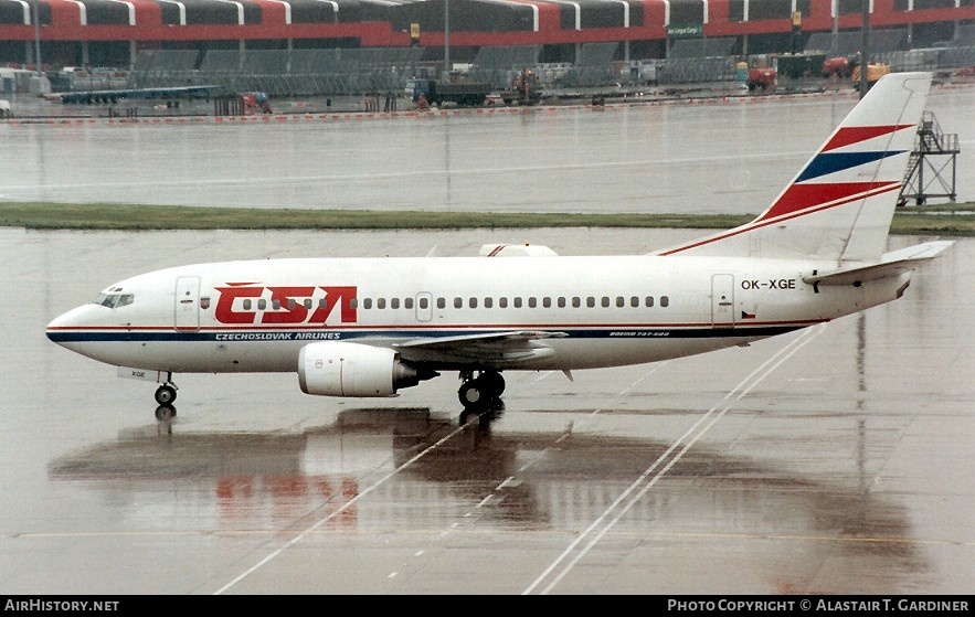 Aircraft Photo of OK-XGE | Boeing 737-55S | ČSA - Československé Aerolinie - Czechoslovak Airlines | AirHistory.net #58921