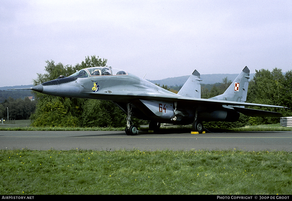 Aircraft Photo of 64 | Mikoyan-Gurevich MiG-29UB (9-51) | Poland - Air Force | AirHistory.net #58977