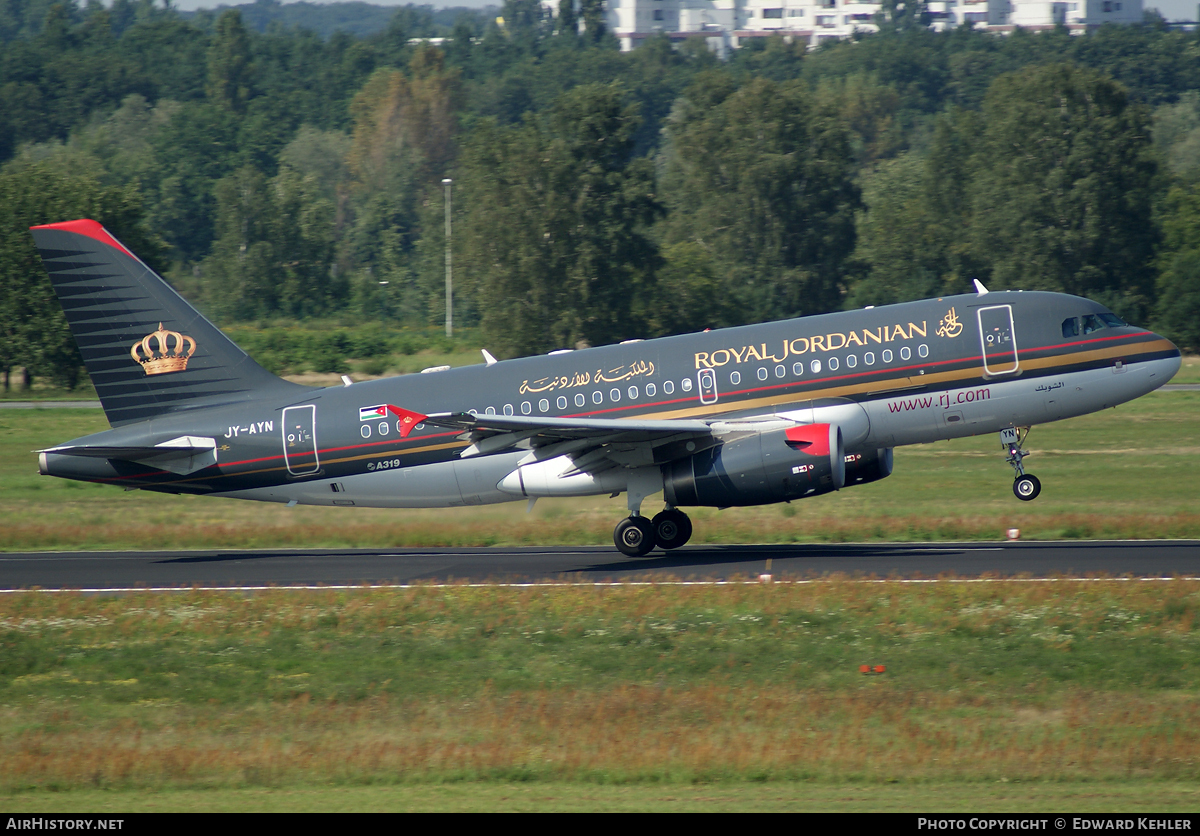 Aircraft Photo of JY-AYN | Airbus A319-132 | Royal Jordanian Airlines | AirHistory.net #59041