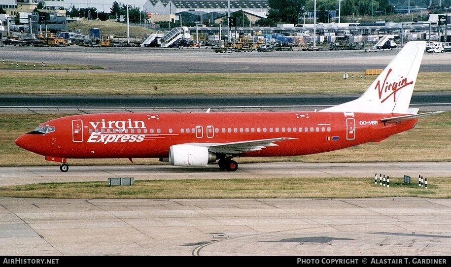 Aircraft Photo of OO-VBR | Boeing 737-4Y0 | Virgin Express | AirHistory.net #59049