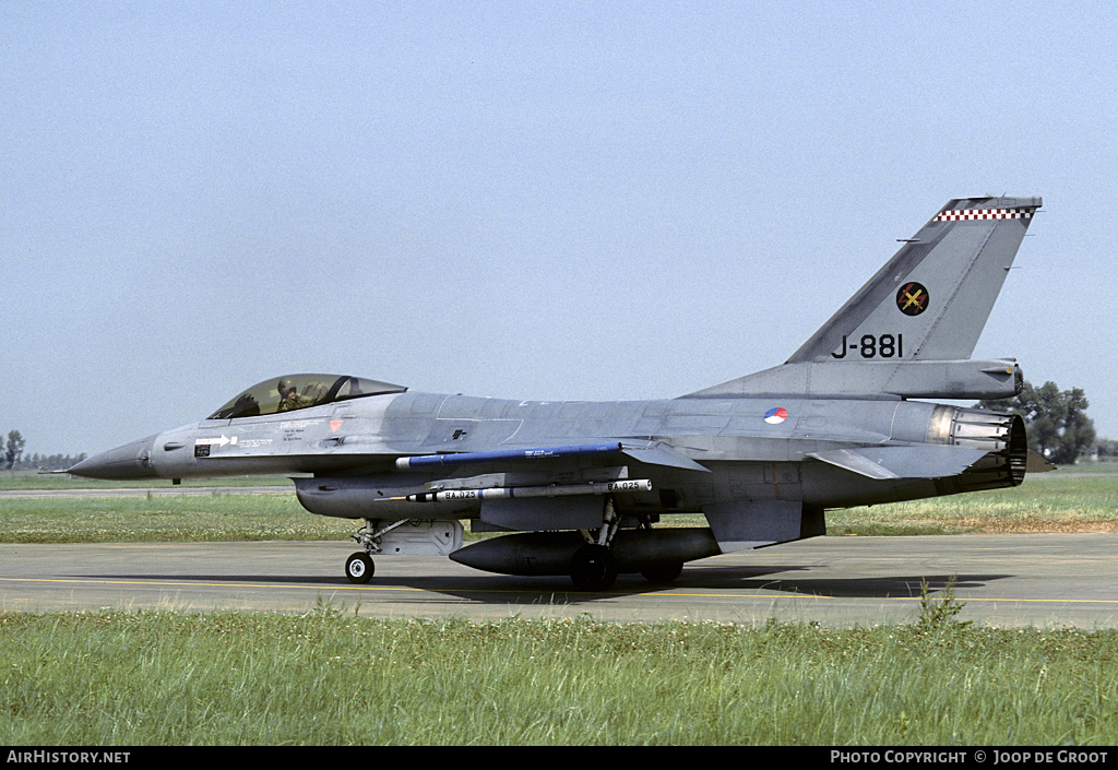 Aircraft Photo of J-881 | General Dynamics F-16A Fighting Falcon | Netherlands - Air Force | AirHistory.net #59059