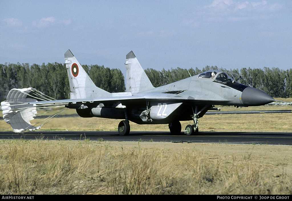 Aircraft Photo of 22 | Mikoyan-Gurevich MiG-29A (9-12A) | Bulgaria - Air Force | AirHistory.net #59069