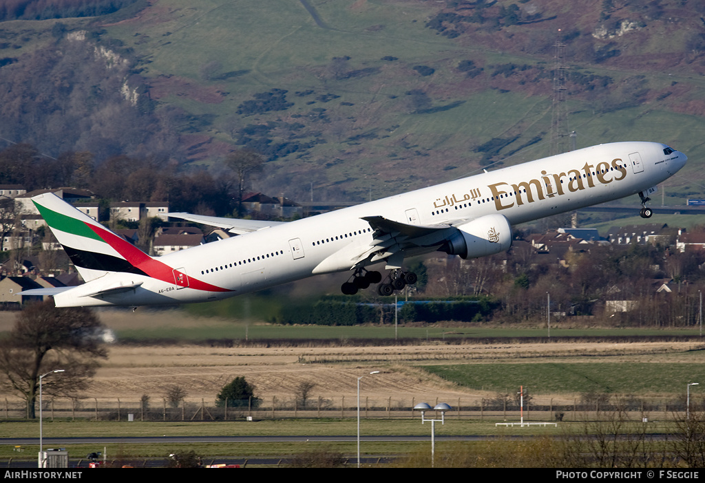 Aircraft Photo of A6-EBA | Boeing 777-31H/ER | Emirates | AirHistory.net #59147