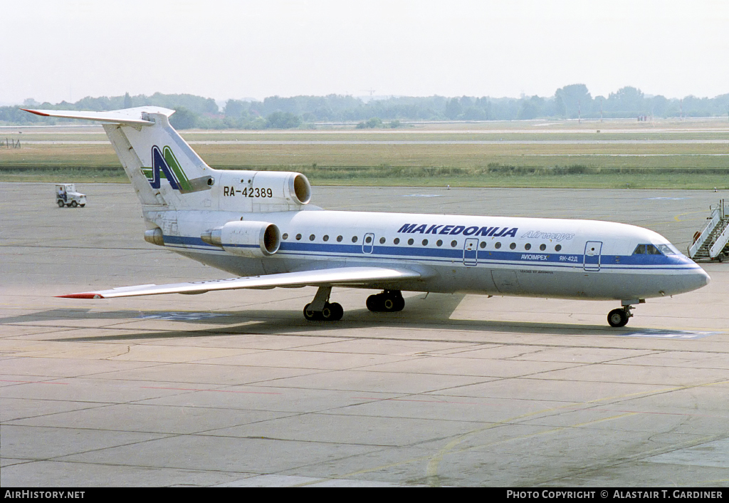 Aircraft Photo of RA-42389 | Yakovlev Yak-42D | Makedonija Airways | AirHistory.net #59289