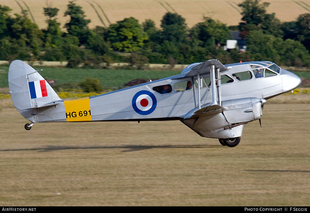 Aircraft Photo of G-AIYR / HG691 | De Havilland D.H. 89A Dragon Rapide | UK - Air Force | AirHistory.net #59372