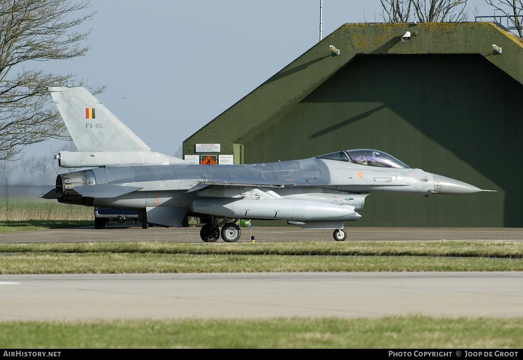 Aircraft Photo of FA-86 | General Dynamics F-16AM Fighting Falcon | Belgium - Air Force | AirHistory.net #59577