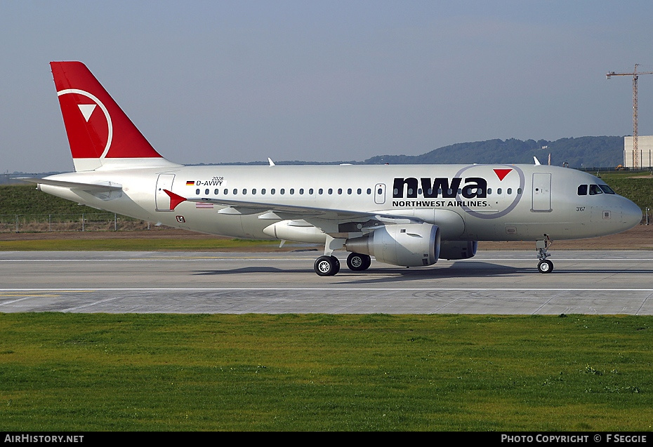 Aircraft Photo of D-AVWY | Airbus A319-114 | Northwest Airlines | AirHistory.net #60159