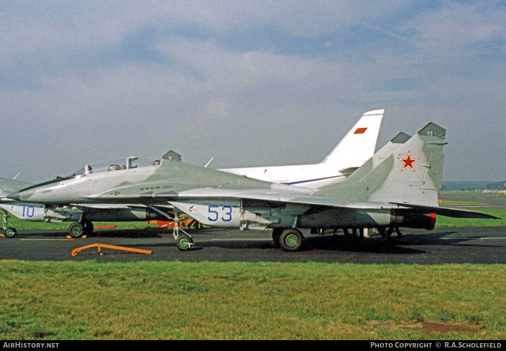 Aircraft Photo of 53 blue | Mikoyan-Gurevich MiG-29UB (9-51) | Soviet Union - Air Force | AirHistory.net #60440