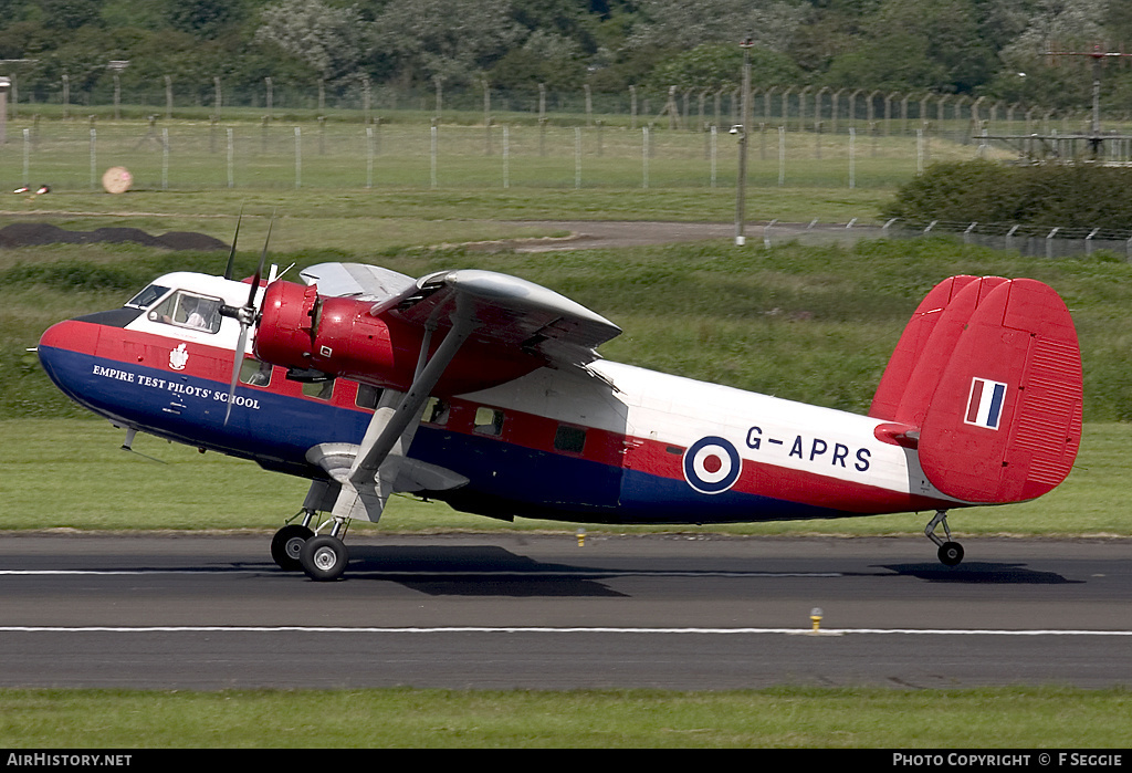 Aircraft Photo of G-APRS | Scottish Aviation Twin Pioneer Series 3 | UK - Air Force | AirHistory.net #60523