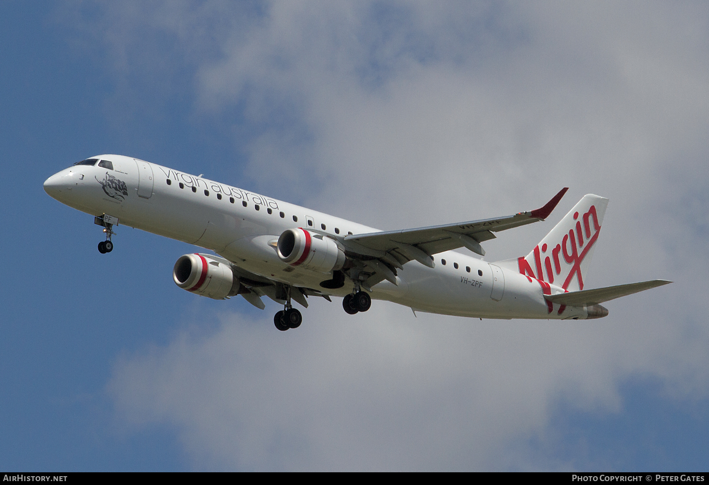 Aircraft Photo of VH-ZPF | Embraer 195AR (ERJ-190-200IGW) | Virgin Australia Airlines | AirHistory.net #60543