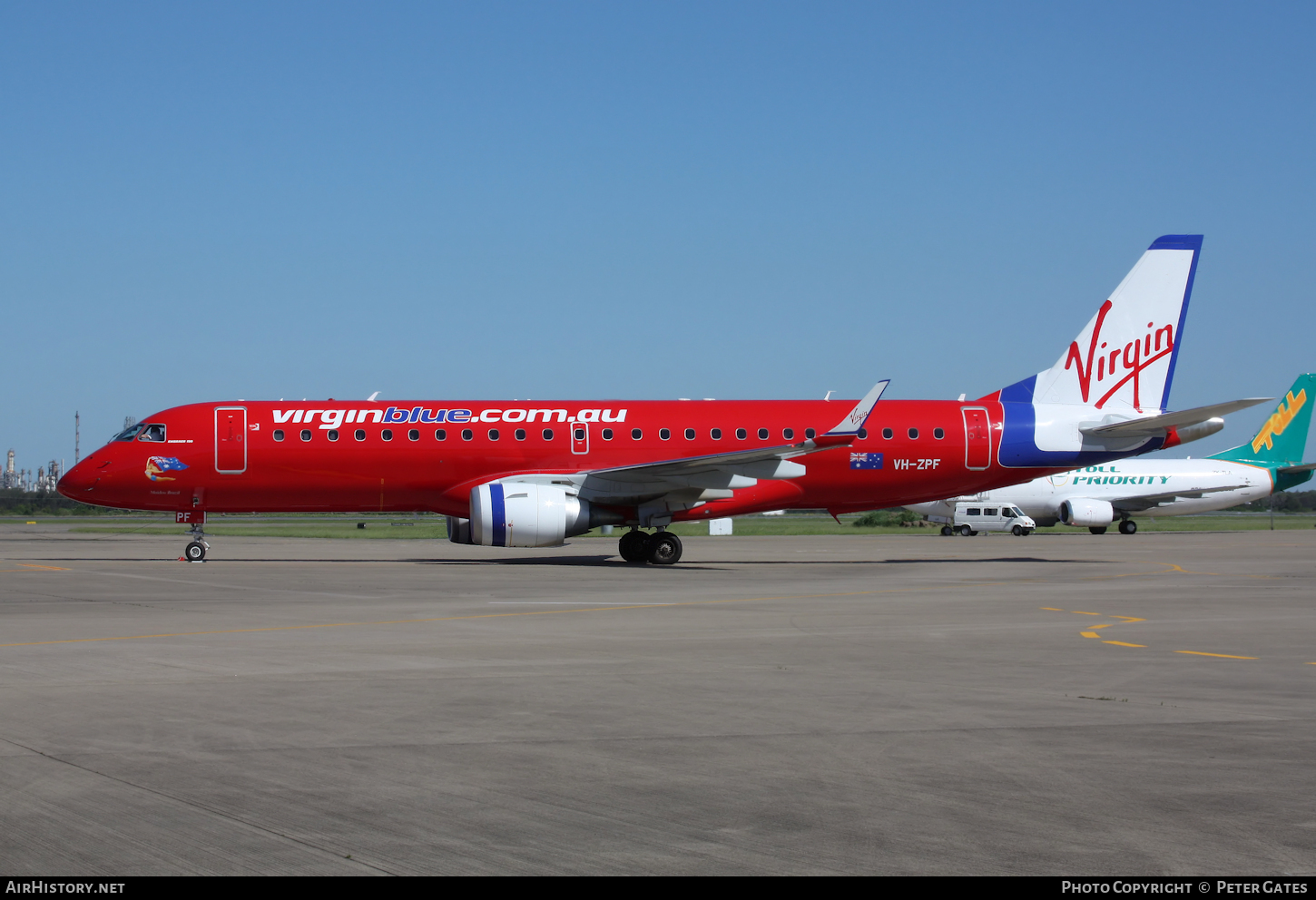 Aircraft Photo of VH-ZPF | Embraer 190AR (ERJ-190-100IGW) | Virgin Blue Airlines | AirHistory.net #60559