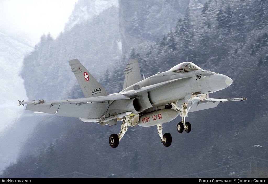 Aircraft Photo of J-5019 | McDonnell Douglas F/A-18C Hornet | Switzerland - Air Force | AirHistory.net #60564
