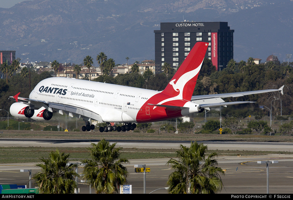 Aircraft Photo of VH-OQB | Airbus A380-842 | Qantas | AirHistory.net #60784