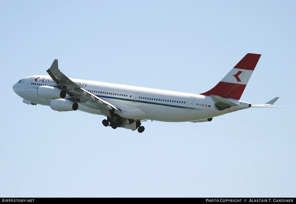 Aircraft Photo of OE-LAG | Airbus A340-211 | Austrian Airlines | AirHistory.net #60789