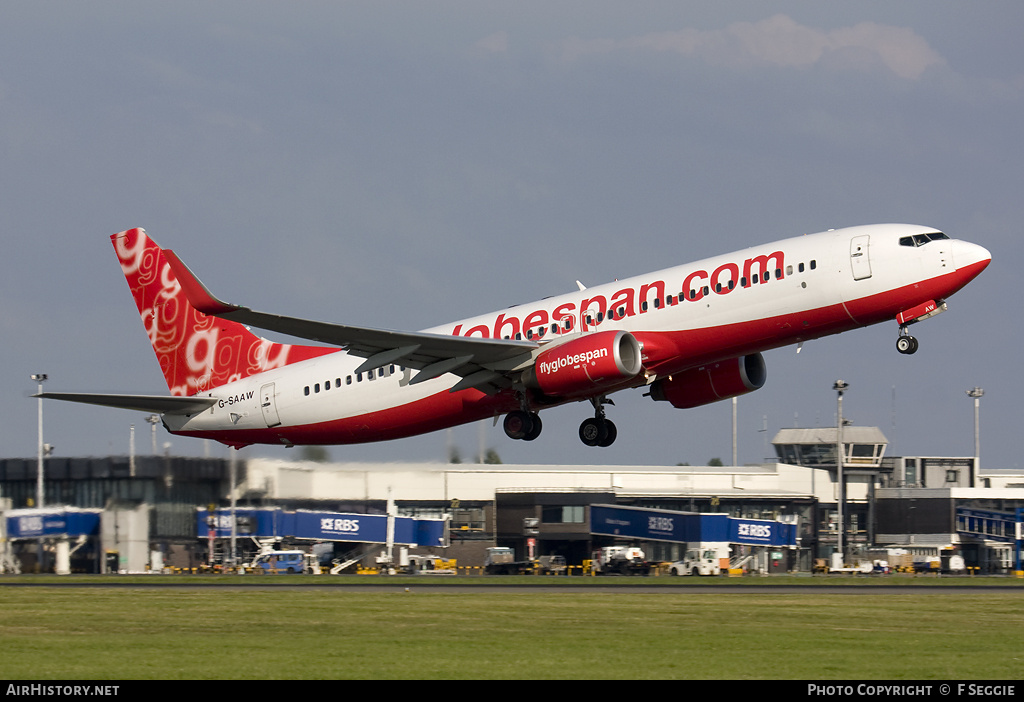 Aircraft Photo of G-SAAW | Boeing 737-8Q8 | Flyglobespan | AirHistory.net #60823